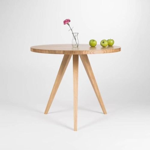 Round Dining Table With Natural Finish