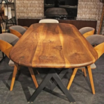 Table Handmade Solid Wood Table with Metal Legs