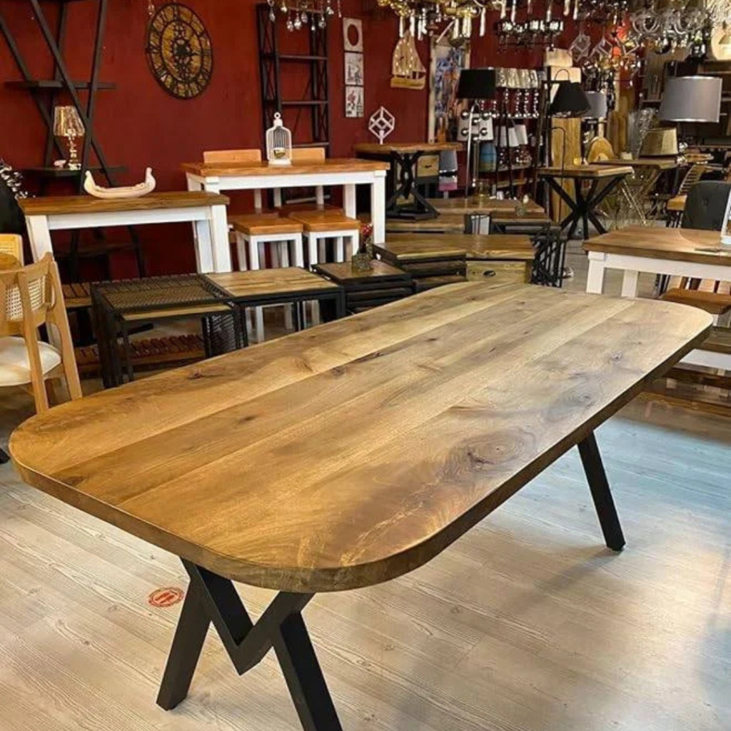 6 Seater Walnut Finishing Dining Table