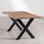 Live Edge Cross leg Dining Table