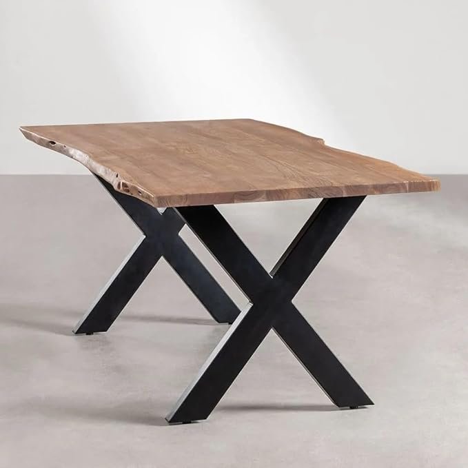 Live Edge Cross leg Dining Table