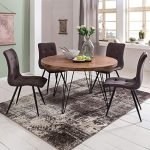 4 Seater Dining Table with Metal Legs