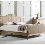 King Size handcarved Rattan Headboard Bed