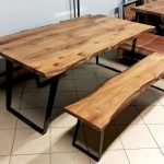Dining Table with Bench & Metal Legs