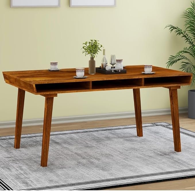 6 Seater Dining Table with storage shelf