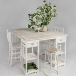 4 Seater Dining table Set with Storage Space White