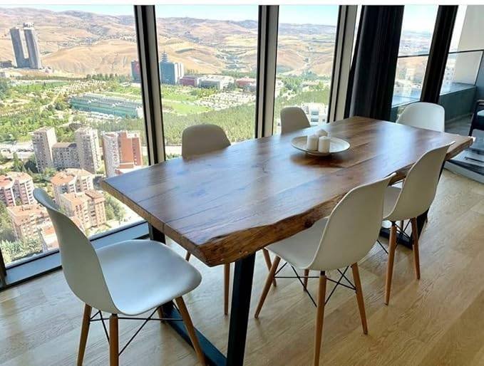 6 Seater Dining atble Set With Metal legs