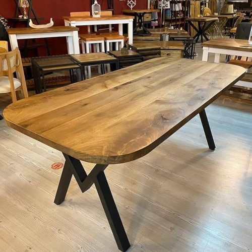 6 Seater Dining Table Set with Metal legs