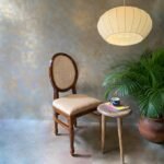 Handcarved Armless Rattan Chair