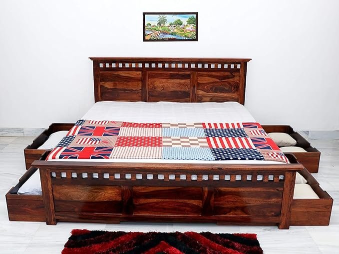 King Size Bed With 4 Srorage Drawers