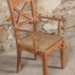 Rattan Lounge Dining Chair With Armrest