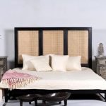 King Size Bed With Rattan Headboard