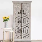 Wooden Carved Storage Wardrobe Almirah