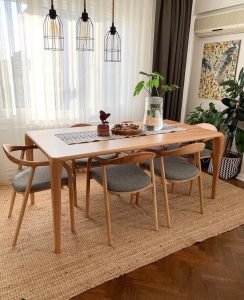 Noziya 6 Chair modern dining table set