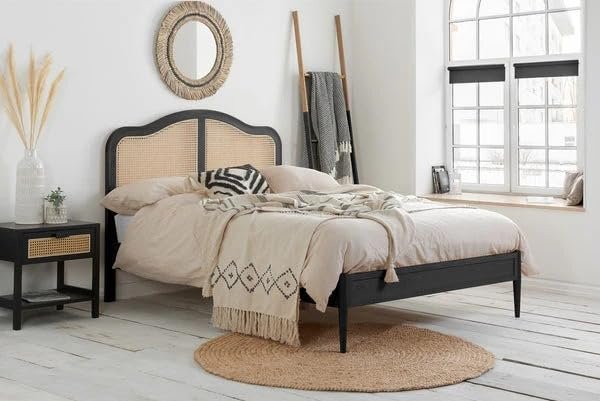 Noziya Furniture Rattan Bed In Black