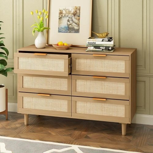Sheesham Wood Rattan Chest Of Drawer