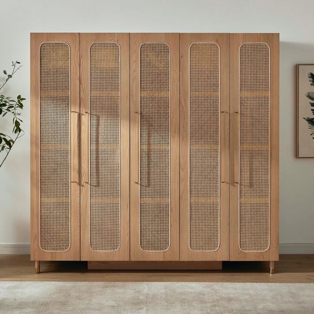Rattan Wardrobe With 5 Doors