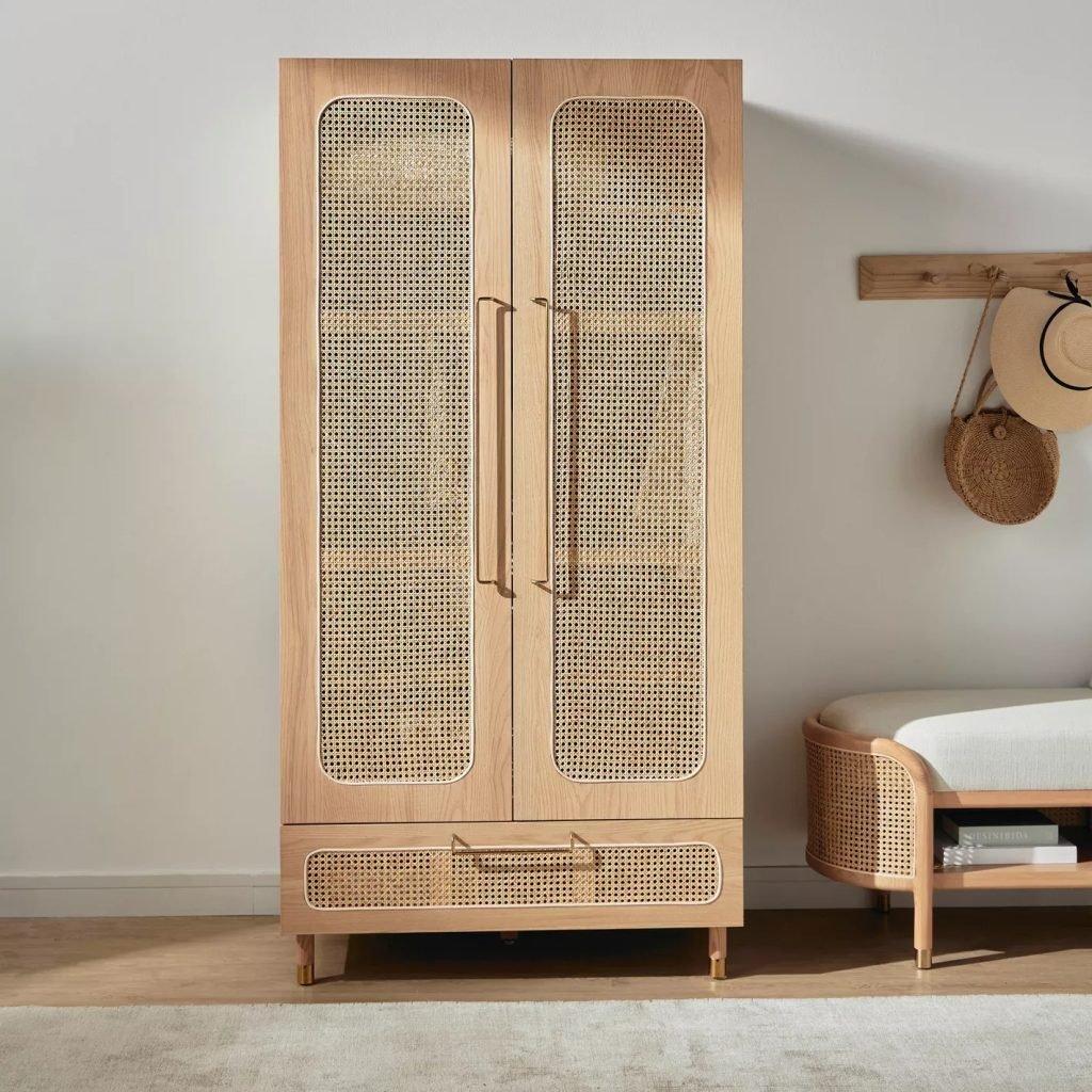 Rattan Wardrobe With 2 Doors