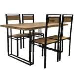 Noziya Furniture Mango Wood Dining Table with 4 Chairs | Dining Table Set for Living Room Furniture