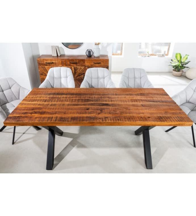 Noziya Furniture Mango Wood 6 Seater Dining Table for Dining Room and Room