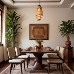 Noziya Furniture Teak Wood 4-Seater Dining Table for Dining Room & Home