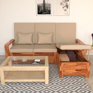 Wooden Sofa with Storage
